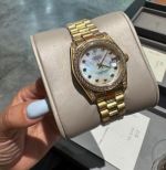 Rolex Datejust 904L Steel 31mm Imported Movement Women Silver/Gold Strap Watch